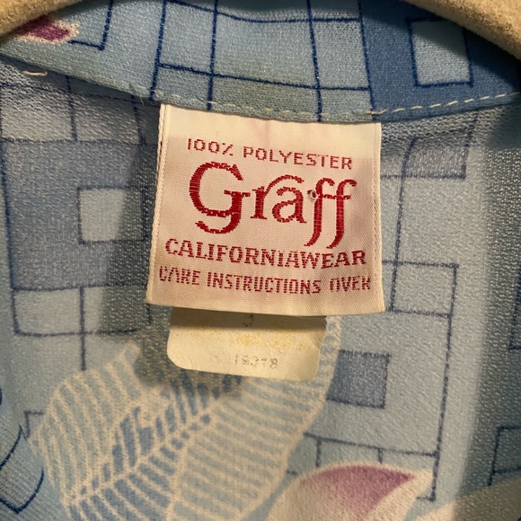 Vintage 80s Graff California Wear polyester blouse - Picture 3 of 10